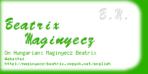 beatrix maginyecz business card